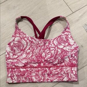 Lululemon Enlite Bra in the Floral Bloom White Star Ruby print